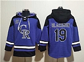 Men's Colorado Rockies #19 Charlie Blackmon Purple Ageless Must-Have Lace-Up Pullover Hoodie,baseball caps,new era cap wholesale,wholesale hats